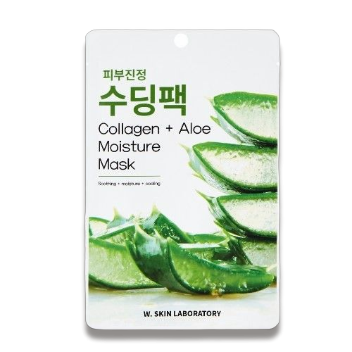Зволожувальна та заспокійлива маска з алое і колагеном W.Skin Laboratory Colagen+Aloe Moisture Mask, 25 мл