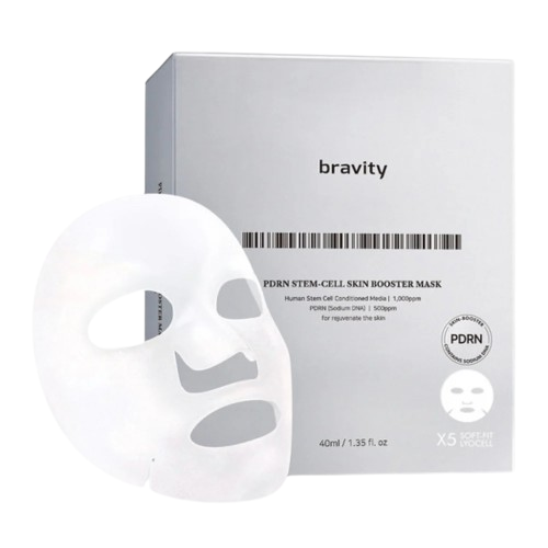 Антивікова та відбілююча маска для обличчя Bravity PDRN Stem-Cell Skin Booster Mask, 5 шт*40 мл