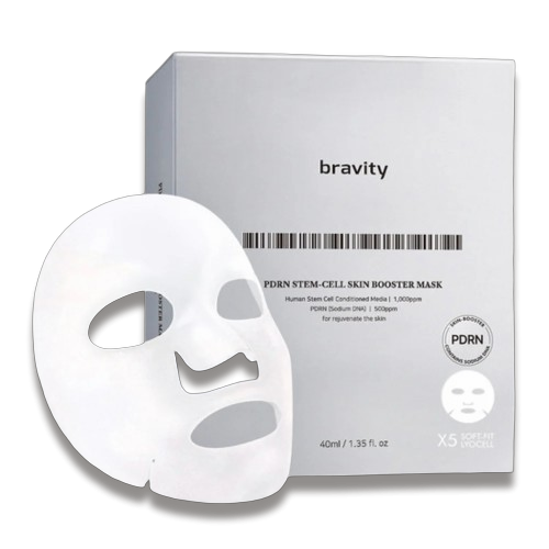 Антивікова та відбілююча маска для обличчя Bravity PDRN Stem-Cell Skin Booster Mask, 5 шт*40 мл