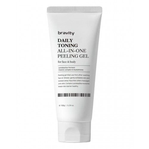 Пілінг гель для шкіри обличчя та тіла з лактобактеріями Bravity Daily Toning All In One Peeling Gel, 200 г