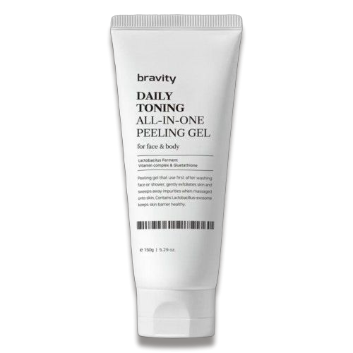 Пілінг гель для шкіри обличчя та тіла з лактобактеріями Bravity Daily Toning All In One Peeling Gel, 200 г