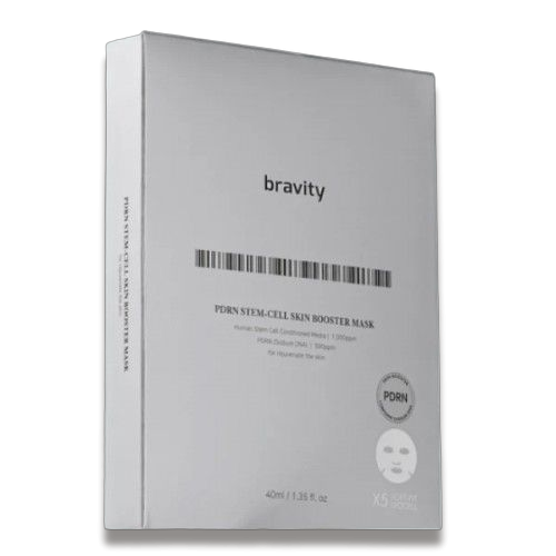 Антивікова та відбілююча маска для обличчя Bravity PDRN Stem-Cell Skin Booster Mask, 5 шт*40 мл