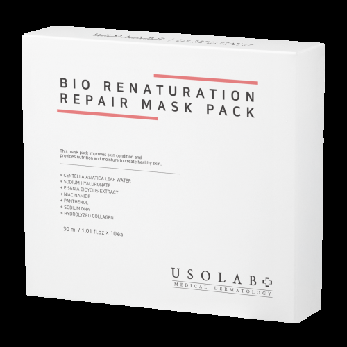 Відновлююча, заспокійлива та омолоджуюча маска Usolab Bio Renaturation Repair Mask Pack