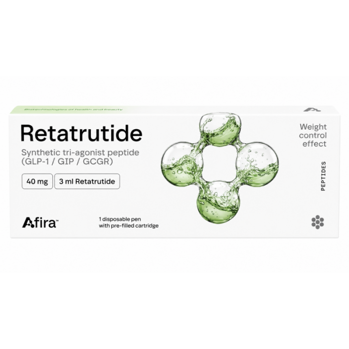 Retatrutide (Ретатрутид) 40 mg / 3 ml Afira — триагоніст GLP-1 / GIP / GCGR для контролю ваги